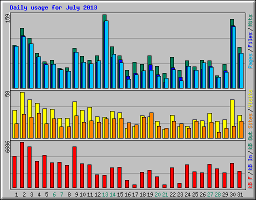 Daily usage for July 2013
