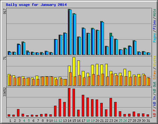 Daily usage for January 2014