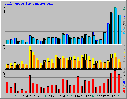 Daily usage for January 2015