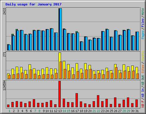 Daily usage for January 2017