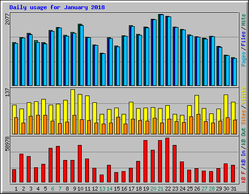 Daily usage for January 2018