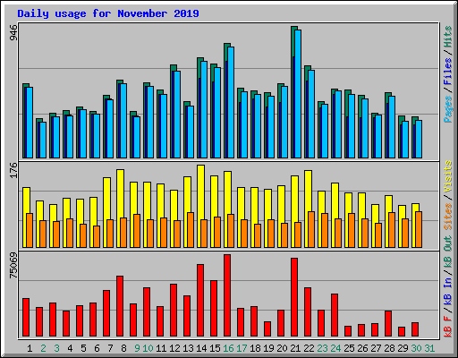 Daily usage for November 2019