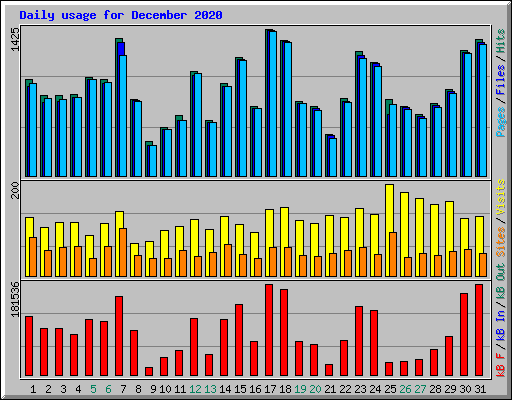 Daily usage for December 2020