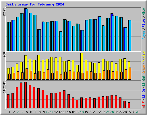 Daily usage for February 2024
