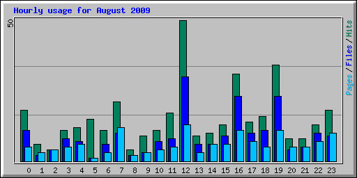 Hourly usage for August 2009