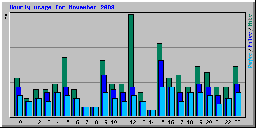 Hourly usage for November 2009