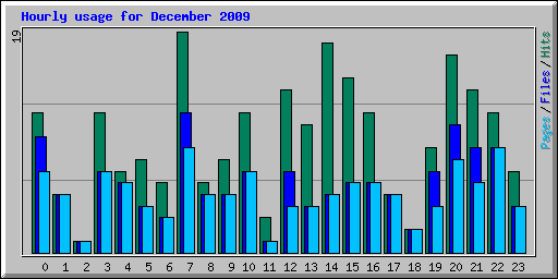 Hourly usage for December 2009