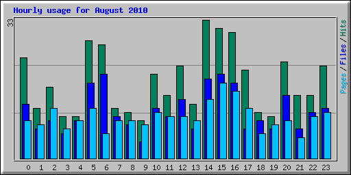 Hourly usage for August 2010