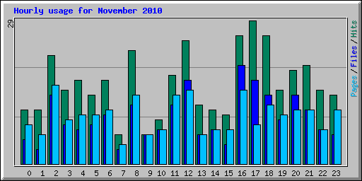 Hourly usage for November 2010