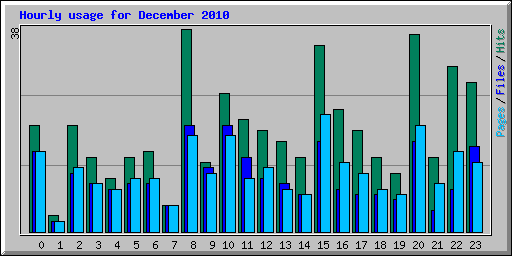 Hourly usage for December 2010