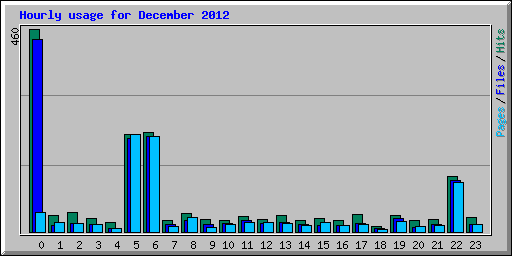Hourly usage for December 2012