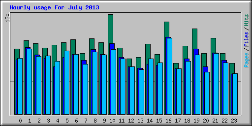 Hourly usage for July 2013
