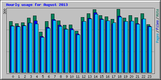 Hourly usage for August 2013