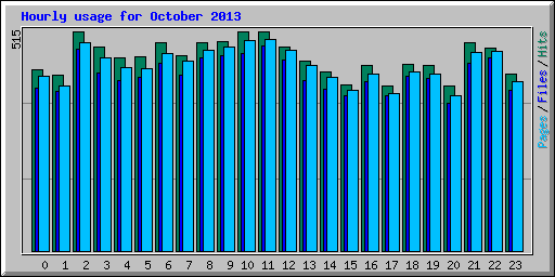 Hourly usage for October 2013