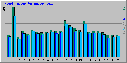 Hourly usage for August 2015