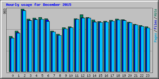 Hourly usage for December 2015