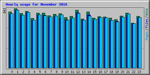 Hourly usage for November 2016