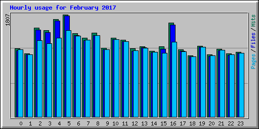 Hourly usage for February 2017