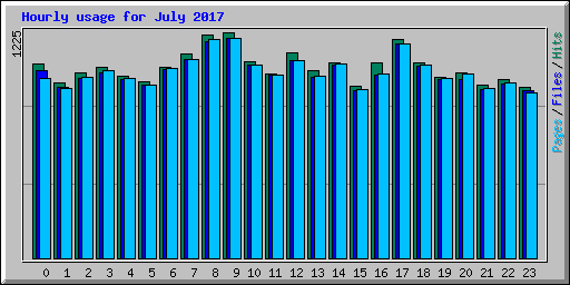 Hourly usage for July 2017