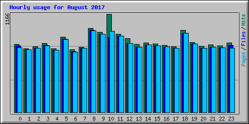 Hourly usage for August 2017