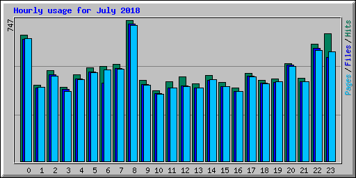 Hourly usage for July 2018