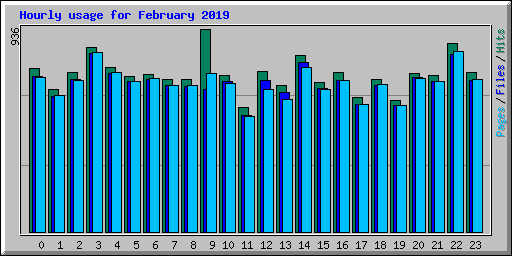 Hourly usage for February 2019