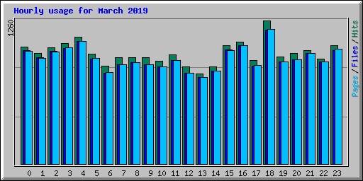 Hourly usage for March 2019