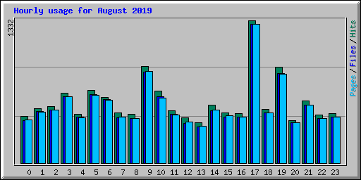 Hourly usage for August 2019