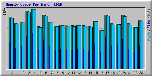 Hourly usage for March 2020