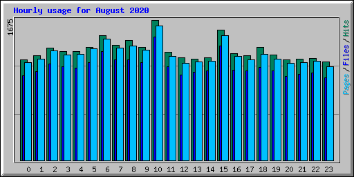 Hourly usage for August 2020