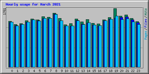 Hourly usage for March 2021