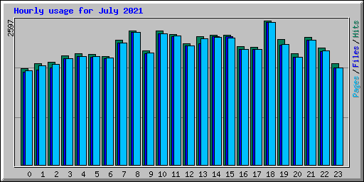 Hourly usage for July 2021