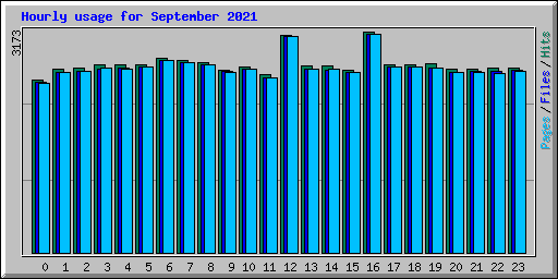 Hourly usage for September 2021