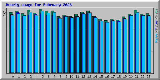 Hourly usage for February 2023