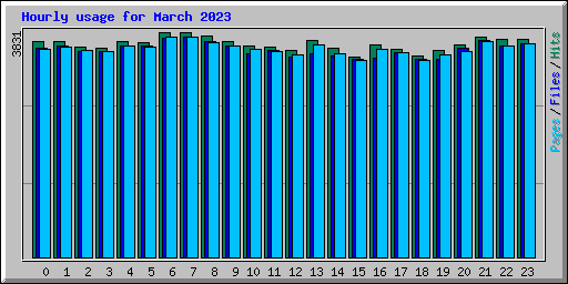 Hourly usage for March 2023